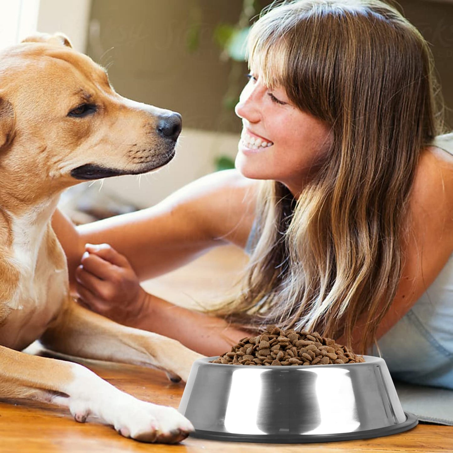 Nobleza - 2 Stück Edelstahl Hundenapf, Futternapf Hund, Wassernapf für Mittelgroße/Große Hunde, rutschfeste Stapelbare Haustiergerichte Haustiergerichte, Haustierfütterungsschüssel für Hunde 22.5 cm