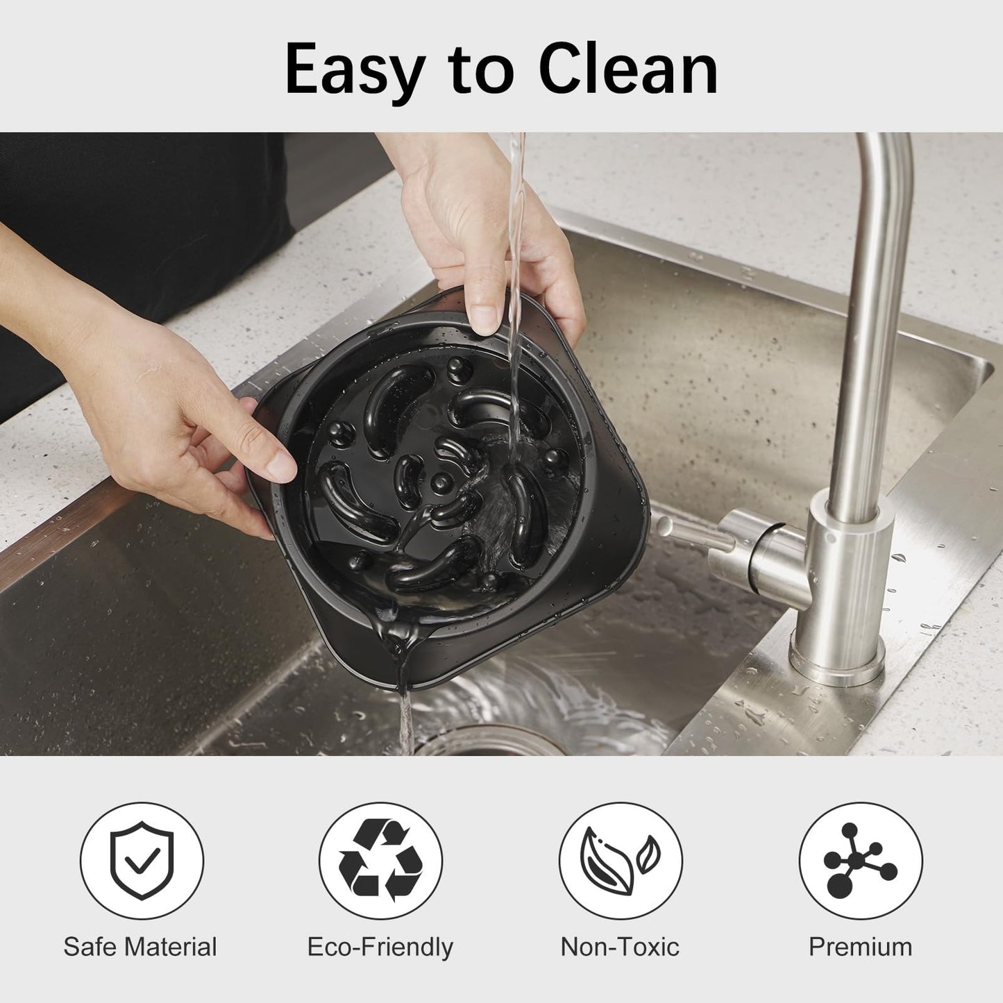 Mateeylife Hundenapf, Anti Schling Napf Hund für MittelgroßE und GroßE Hunde, Slow Feeder Hund FöRdert Eine Gesunde Verdauung,1 Stück Mittlere, Schwarz