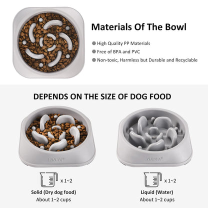 YINEYA 2 Stück Langsame Fütterung Hundenapf, Anti Schling Interaktiver Hundenapf,Antischlingnapf Hunde, Hundezubehör, Das Fressen verlangsamt, Labyrinth-Hundepuzzle-Feeder für Mittelgroße Rassen