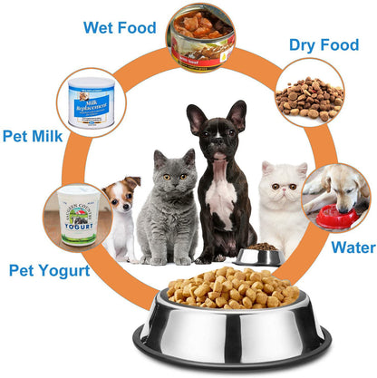 Nobleza - 2 Stück Edelstahl Hundenapf, Futternapf Hund, Wassernapf für Mittelgroße/Große Hunde, rutschfeste Stapelbare Haustiergerichte Haustiergerichte, Haustierfütterungsschüssel für Hunde 22.5 cm