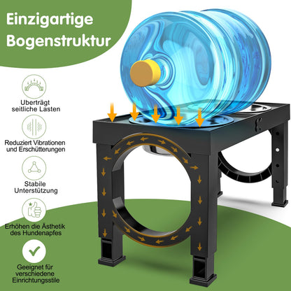 X XBEN Erhöhter Hundenapf, 5 Höhenverstellbar Futternapf für Kleine Mittlere Große Hunde, Futterstation 2 Große Eingedickte Edelstahlschalen, Rutschfester Hundenapf, BPA frei Plastik