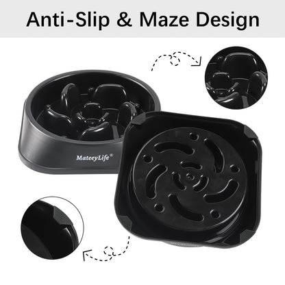 Mateeylife Hundenapf, Anti Schling Napf Hund für MittelgroßE und GroßE Hunde, Slow Feeder Hund FöRdert Eine Gesunde Verdauung,1 Stück Mittlere, Schwarz