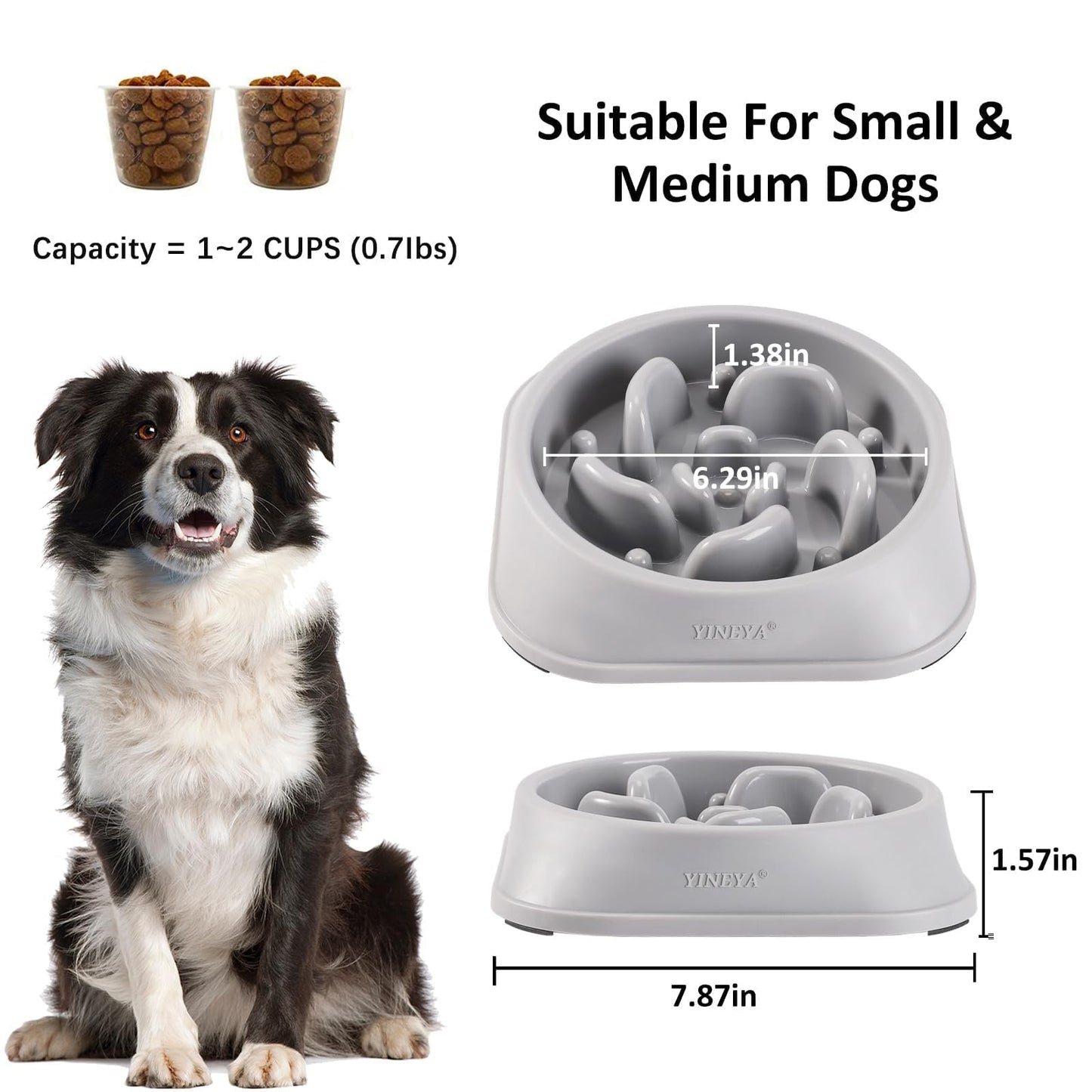 YINEYA 2 Stück Langsame Fütterung Hundenapf, Anti Schling Interaktiver Hundenapf,Antischlingnapf Hunde, Hundezubehör, Das Fressen verlangsamt, Labyrinth-Hundepuzzle-Feeder für Mittelgroße Rassen
